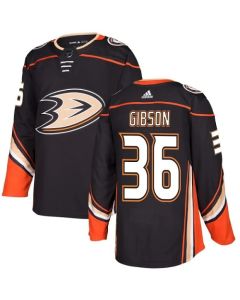 Men's Anaheim Ducks #36 John Gibson Black Stitched NHL Jersey