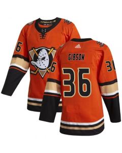Men's Anaheim Ducks #36 John Gibson Orange Stitched Jersey