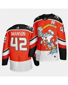 Men's Anaheim Ducks #42 Josh Manson 2020/21 Orange Reverse Retro Stitched Jersey