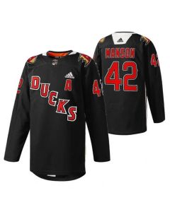 Men's Anaheim Ducks #42 Josh Manson 2022 Black Angels Night Stitched Jersey