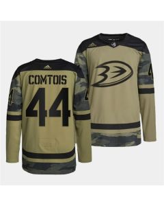 Men's Anaheim Ducks #44 Max Comtois 2022 Camo Military Appreciation Night Stitched Jersey