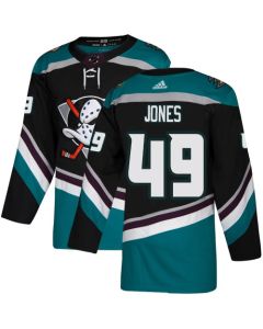 Men's Anaheim Ducks #49 Max Jones Black/Teal Stitched NHL Jersey