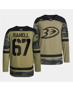 Men's Anaheim Ducks #67 Rickard Rakell 2022 Camo Military Appreciation Night Stitched Jersey
