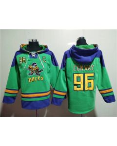 Men's Anaheim Ducks #96 Charlie Conway Green Ageless Must-Have Lace-Up Pullover Hoodie