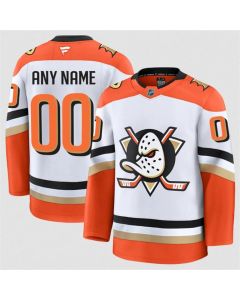 Men's Anaheim Ducks Active Player Custom White 2024-25 Away Stitched Hockey Jersey