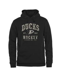 Men's Anaheim Ducks Black Camo Stack Pullover Hoodie