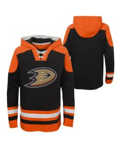 Men's Anaheim Ducks Blank Black Ageless Must-Have Lace-Up Pullover Hoodie