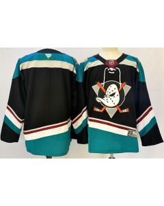 Men's Anaheim Ducks Blank Black/Teal 2024-25 Stitched Jersey