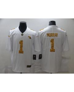 Men's Arizona Cardinals #1 Kyler Murray 2020 White Leopard Print Fashion Limited Stitched Jersey
