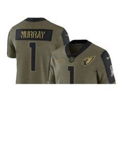 Men's Arizona Cardinals #1 Kyler Murray 2021 Olive Salute To Service Limited Stitched Jersey