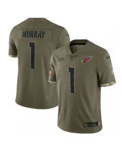 Men's Arizona Cardinals #1 Kyler Murray Olive 2022 Salute To Service Limited Stitched Jersey