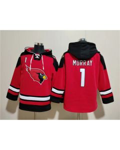 Men's Arizona Cardinals #1 Kyler Murray Red Ageless Must-Have Lace-Up Pullover Hoodie