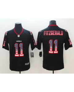 Men's Arizona Cardinals #11 Larry Fitzgerald 2018 Black USA Flag Color Rush Limited Fashion NFL Stitched Jersey