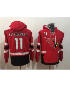 Men's Arizona Cardinals #11 Larry Fitzgerald Red All Stitched NFL Hoodie Sweatshirt
