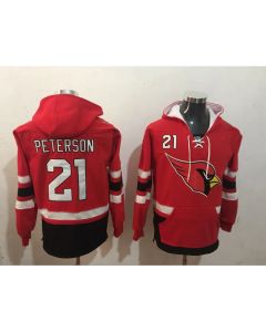 Men's Arizona Cardinals #21 Patrick Peterson Red All Stitched NFL Hoodie Sweatshirt