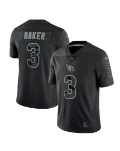 Men's Arizona Cardinals #3 Budda Baker Black Reflective Limited Stitched Football Jersey