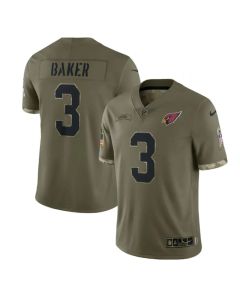 Men's Arizona Cardinals #3 Budda Baker Olive 2022 Salute To Service Limited Stitched Jersey