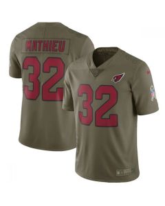 Men's Arizona Cardinals #32 Tyrann Mathieu Olive Salute To Service Limited Stitched NFL Jersey