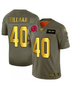 Men's Arizona Cardinals #40 Pat Tillman 2019 Olive/Gold Salute To Service Limited Stitched NFL Jersey