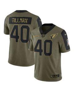 Men's Arizona Cardinals #40 Pat Tillman 2021 Olive Salute To Service Limited Stitched Jersey