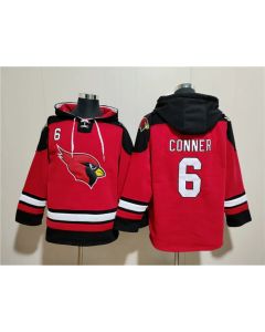 Men's Arizona Cardinals #6 James Conner Red Ageless Must-Have Lace-Up Pullover Hoodie