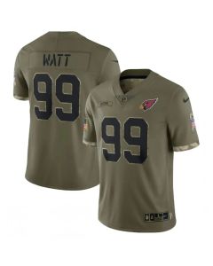 Men's Arizona Cardinals #99 J.J. Watt Olive 2022 Salute To Service Limited Stitched Jersey