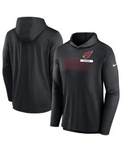 Men's Arizona Cardinals Black Lightweight Performance Hoodie Long Sleeve T-Shirt