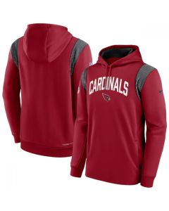 Men's Arizona Cardinals Burgundy Sideline Stack Performance Pullover Hoodie 001