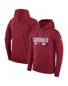 Men's Arizona Cardinals Cardinal Sideline Team Name Performance Pullover Hoodie
