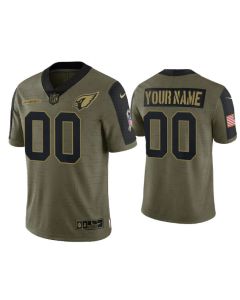 Men's Arizona Cardinals Customized 2021 Olive Salute To Service Limited Stitched Jersey