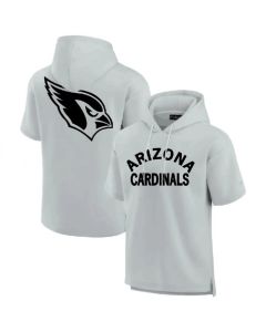 Men's Arizona Cardinals Gray Super Soft Fleece Short Sleeve Hoodie
