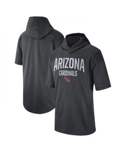 Men's Arizona Cardinals Heathered Charcoal Sideline Training Hoodie Performance T-Shirt