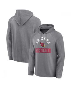 Men's Arizona Cardinals Heathered Gray No Time Off Raglan Pullover Hoodie