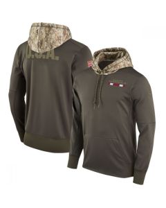 Men's Arizona Cardinals Olive Salute to Service Sideline Therma Pullover Hoodie