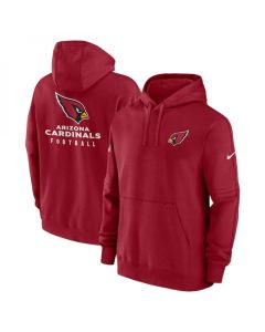 Men's Arizona Cardinals Red Sideline Club Fleece Pullover Hoodie