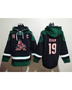 Men's Arizona Coyotes #19 Shane Doan Black/Green Ageless Must-Have Lace-Up Pullover Hoodie