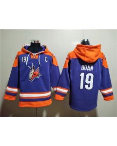 Men's Arizona Coyotes #19 Shane Doan Purple Ageless Must-Have Lace-Up Pullover Hoodie