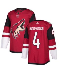 Men's Arizona Coyotes #4 Niklas Hjalmarsson Burgundy Red 2018 Season Home Stitched NHL Jersey
