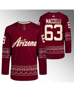 Men's Arizona Coyotes #63 Matias Maccelli Garnet Alternate Pro Jersey