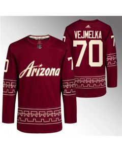 Men's Arizona Coyotes #70 Karel Vejmelka Garnet Alternate Pro Jersey