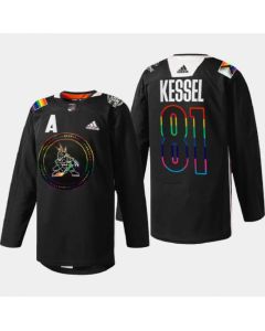 Men's Arizona Coyotes #81 Phil Kessel 2022 Black Pride Night Stitched Jersey