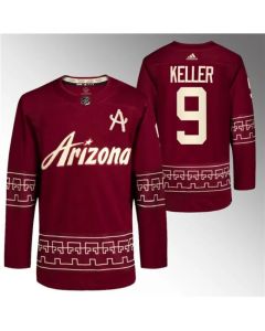 Men's Arizona Coyotes #9 Clayton Keller Garnet Alternate Pro Jersey