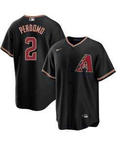 Men's Arizona Diamondbacks #2 Geraldo Perdomo Black Cool Base Stitched Baseball Jersey