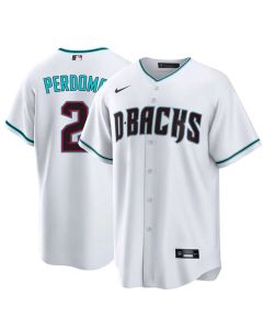 Men's Arizona Diamondbacks #2 Geraldo Perdomo White Cool Base Stitched Baseball Jersey (White)