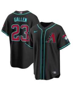 Men's Arizona Diamondbacks #23 Zac Gallen 2023/24 Black Cool Base Stitched Baseball Jersey