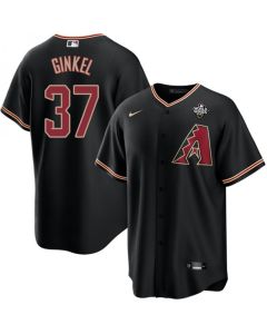 Men's Arizona Diamondbacks #37 Kevin Ginkel Black 2023 World Series Cool Base Stitched Baseball Jersey
