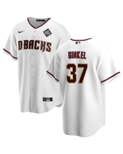 Men's Arizona Diamondbacks #37 Kevin Ginkel White 2023 World Series Cool Base Stitched Baseball Jersey