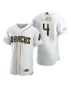 Men's Arizona Diamondbacks #4 Ketel Marte 2020 White Golden Flex Base Stitched MLB Jersey
