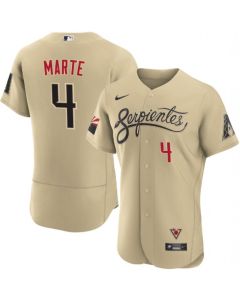 Men's Arizona Diamondbacks #4 Ketel Marte 2021 Cream City Connect Flex Base Stitched MLB Jersey