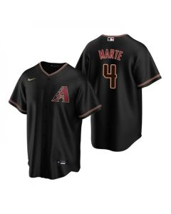 Men's Arizona Diamondbacks #4 Ketel Marte Black Cool Base Stitched Baseball Jersey